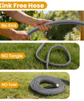 GUKOK 100 ft garden hose, non-expanding, kink-free, ultralight flexible hose with nozzle