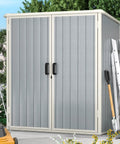 5x3 Foot Resin Outdoor Storage Shed With Floor And Lockable Door heavy duty plastic shed for tools in garden setting