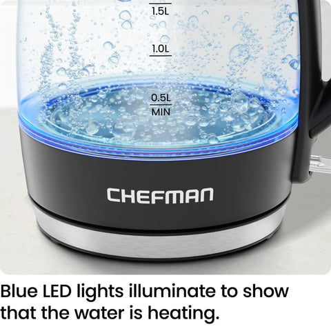 Fast 1.8L Electric Kettle 1500W For Quick Boil Tea Coffee With Removable Lid Auto Shut Off Boil Dry Protection Borosilicate Glass
