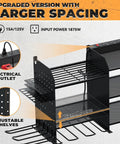 Side view of Premium Wall Mount Power Tool Organizer With Charging Station And 6.5-Foot Power Strip Ten Drill Holders