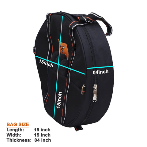 Tough As Nails EV Cable Tote And Jumper Wire Storage Bag Waterproof Ballistic Polyester Round Organizer dimensions 15x15x4 inches in black.