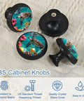 Top Notch Crystal Glass Cabinet Knobs And Drawer Pulls Boasting Sea Turtle Floral Style Super Durable For Kitchen Cupboards Dressers And Wardrobes Straight Fire Home Upgrade 4 Pack with vibrant sea turtle designs.