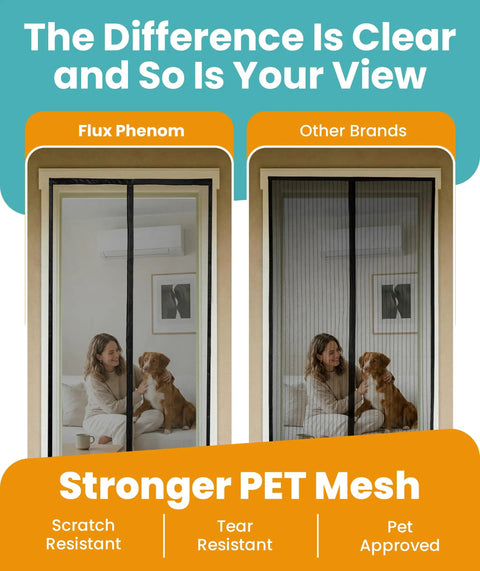 Comparison of Magnetic Screen Door For Patio Fits 38 By 82 Inches vs other brand with pet inside home