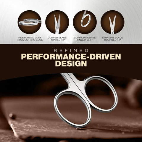 Two Piece Nose And Eyebrow Scissors Set For Men And Women Stainless Steel Small Grooming Scissors With Curved And Rounded Heads
