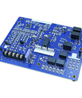 Zero Stress HK42FZ086 Replacement Control Board For Carrier Payne Bryant Furnaces close-up view of the blue electronic circuit board.
