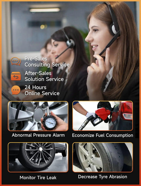 Call center staff providing 24-hour online support for No Sweat 315Mhz Tpms Sensor Set For Gm Trucks And Suv.