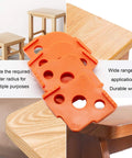 Corner Radius Router Templates Set With Eight Radius Options R5 R10 R15 R20 R25 R30 R35 R40 For Pro Grade Precise Woodworking ABSCNC High Hardness Glue Construction Routed Rounded Corners Templates Four Pack Set showing orange templates on wood surfaces for rounded corners.