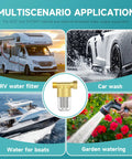 Heavy Duty Copper Water Filter For Washing Machines And Showers, 40 Micron Impurity Filtration shown for RVs, car wash, boats, garden