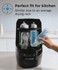 Baby Brezza Bottle Washer Pro, black countertop sterilizer and dryer for baby bottles