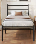 Heavy Hitter Twin XL Bed Frame With Sleek Round Headboard And Footboard Built Like Iron For Unshakable Stability Reinforced Steel Slats Handle Up To 1500 Lbs Zero Fuss Install Total No Squeak Guarantee in modern bedroom setting
