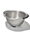 Non Slip Grip 5 Qt Stainless Steel Colander with Comfortable Handles for Pasta and Veggies, Durable Nesting Strainer