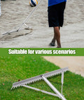 Aluminum Maintenance Rake With 24 Inch Head And 66 To 98 Inch Adjustable Handle Ideal For Baseball Field Garden Lawn And Landscape Cleanup