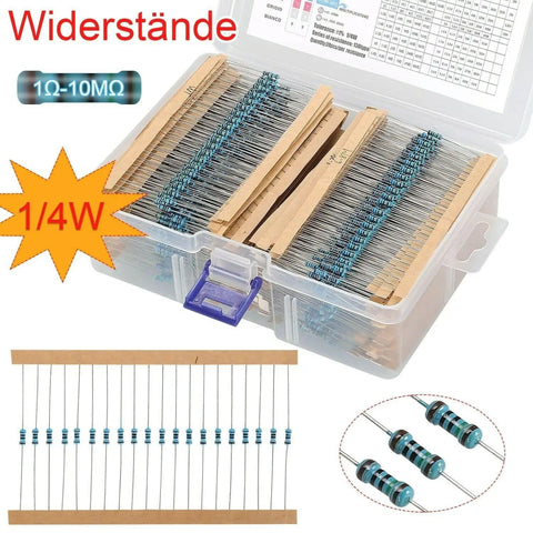 2600 Piece Resistor Kit With 130 Values 0.25W 1% Metal Film Resistors for DIY Electronics Nerds and Arduino Builders