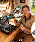 Top Notch Heavy Duty Carbon Brush Replacement Set For Skil Bosch And Ryobi Saws Knockout Durability Easy No Sweat Swap Built Tough For Woodworking Jobs Ahead. Man holding carbon brush in workshop.