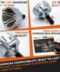 Deburring External Chamfer Tool With Tungsten Carbide Blade for Threads, includes user guide and video tutorial, 1/2 to 1-3/8 inch diameter