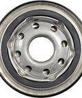 Top view of Hydraulic Oil Filter 120-166 Replacement OEM-Grade For John Deere Tractors, showing the filter's metal casing and holes.