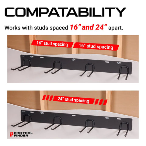 Garage Tool Organizer Wall Mount Rack With Beefy Heavy Gauge Steel Backplate And Welded Hooks Holds 650 Lbs Stud Mount