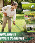 Person using 30 By 10 Inch Lawn Leveling Rake For Soil Sand Dirt Beefed Up Heavy Duty Ground Leveler in garden with scenarios.