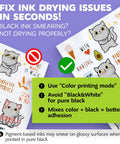 Premium printable vinyl sticker paper sample: two white glossy sticker sheets with cat-themed designs on purple background.