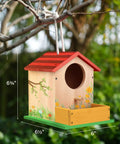 DIY Wooden Bird House Kit For Kids Ages 4 And Up Build And Paint Craft Set With Pre Drilled Pieces Includes Paints And Brushes, Easy To Follow Instructions For Creative Family Fun, 6¾" x 6½" x 6" birdhouse