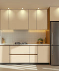 Modern kitchen cabinets with Peel And Stick Slick Grasscloth Wallpaper For Cabinets And Walls, Faux Linen Beige Vinyl Self Adhesive Covering