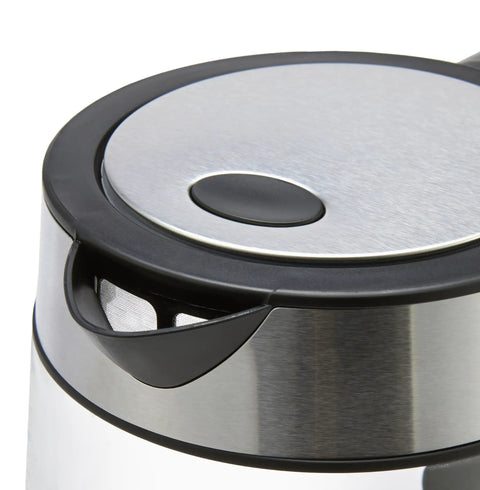 Close-up of Electric Kettle With Glass Carafe For Tea And Coffee, BPA Free, Fast Boil, Auto Shut Off, Boil Dry Protection, 1.7 Liter, 1500W