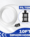 10 ft siphon hose with filter for Downstream Injector For Pressure Washer With 3/8 Inch Quick Connect And 10 Ft Siphon Hose