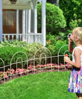 White Garden Fence Border 18 Inch High 50 Feet Long Foldable Metal Wire Panel Fencing for yard flower bed patio edging.
