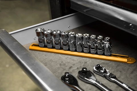 Ten Piece 3/8 Inch Drive Flex Metric Socket Set With Off-Corner Loading 6 Point Sockets, Long Full Polish Chrome Ratchet, Low Profile Head For Tight Access, Bright Chrome Finish That Wipes Clean And Resists Corrosion