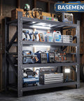 Heavy Duty 4 Tier Metal Garage Storage Shelving Unit with Beefed Up Reinforced Frame for Maximum Stability and High Capacity