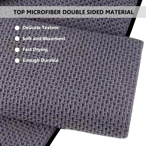 Close-up of waffle pattern texture on Three Pack Large Golf Towels With Carabiner Clip Tri Fold Microfiber Quick Dry Absorbent