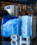 Beast Of An Industrial Ice Maker 680Lbs Per Day With 560Lbs Stainless Steel Storage Bin, Air Cooled Modular Ice Cube Machine