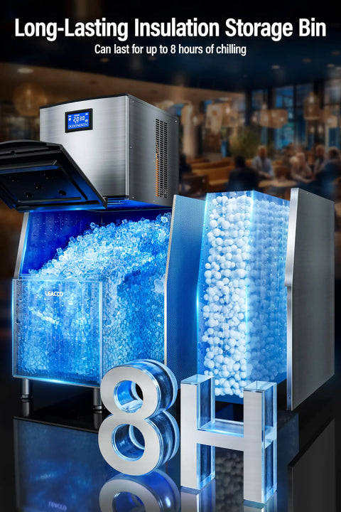 Beast Of An Industrial Ice Maker 680Lbs Per Day With 560Lbs Stainless Steel Storage Bin, Air Cooled Modular Ice Cube Machine