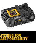 All In One Battery Charger For 12V Max, 20V Max, And FlexVolt 20V 60V Max Packs With Two Stage LED State Of Charge Indicator