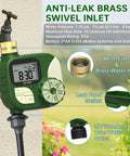 Garden Hose Timer With 360 Degree Brass Swivel, Waterproof Irrigation Timer For Automatic Yard Watering System, Digital Display