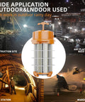 250W LED Work Light Super Bright Delivers 37500 Lumens High Bay Job Site Lighting With 5000K Daylight Portable Hook, versatile use