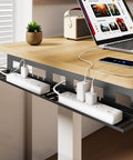 Under Desk Cable Management Tray 31.5 Inch Metal Cord Organizer Rack for power strips and wires under table in home office