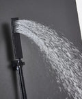 Handheld sprayer of 12 Inch Luxury Black Wall Mounted Shower System With Rain Mixer Complete Shower Faucet Set Rainfall Head Handheld Sprayer