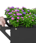 Elevated Outdoor Planter Box On Legs And Wheels, Galvanized Steel Raised Garden Bed For Vegetables, Herbs And Flowers, black.