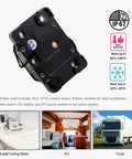 Beefy 150 Amp Car Circuit Breaker With Manual Reset For Autos Boats RVs Trucks And Solar Battery Systems 12V To 48V DC Waterproof IP67 UL Certified Type III Switchable shown with usage examples in vehicles.