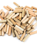100 Pack Five Sixteenth Inch By One And One Half Inch Birch Wood Dowel Pins Straight Fluted Dowels With Beveled Ends