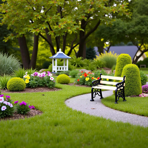 1/24 Scale Miniature Park Bench For Dollhouses, Totally Realistic Outdoor Garden Decor Kit with detailed backrest and armrests