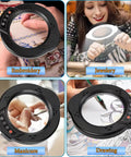 Dope 15X Magnifying Glass Desk Lamp With Metal Base used for embroidery, jewelry crafting, manicure, and drawing tasks.