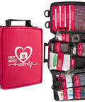 Grab and Go First Aid Kit With Rapid Response Labeled Compartments Compact Waterproof Emergency Kit With Molle Straps