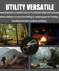 Collage showing Infinity Lighter With Multitool Keychain And Bottle Opener for camping and outdoors use.