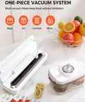 Beast 6 In 1 Vacuum Sealer For Fresh Food With 75KPa Moist And Dry Modes with jars and fruits, showcasing versatility and design.