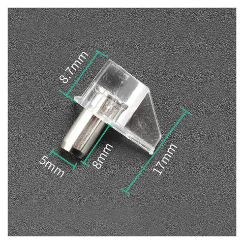 Dimensions of 200 Pcs Shelf Pegs With Metal Pins, Beefy Heavy Duty Nickel Plated Iron Cabinet Shelf Support, 5mm, 4 Colors
