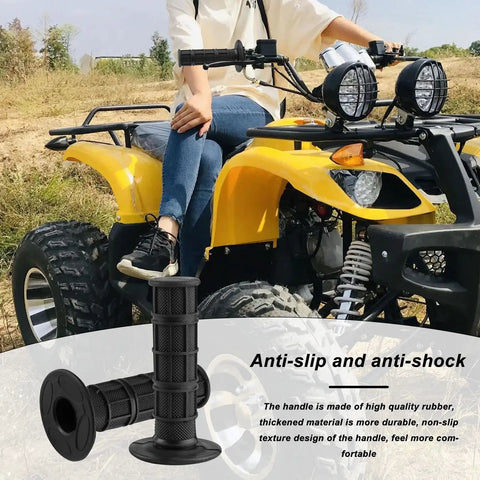 2 Pcs Universal Seven Eighths Inch Motorcycle Grips Soft Rubber Hand Grips For ATV Dirt Bike Polaris with non-slip texture