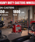 Beefy 4 Inch Heavy Duty Caster Set Of 4 With Cast Iron Core And Polyurethane Tread Swivel Wheels 1800 Lb Capacity in workshop