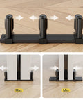Adjustable Three Roller Sliding Closet Door Floor Guide For Bypass Double Doors Black Floor Mount Barn Door Bottom Guide